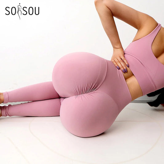 Women Nylon High Waist Scrunsh Leggings