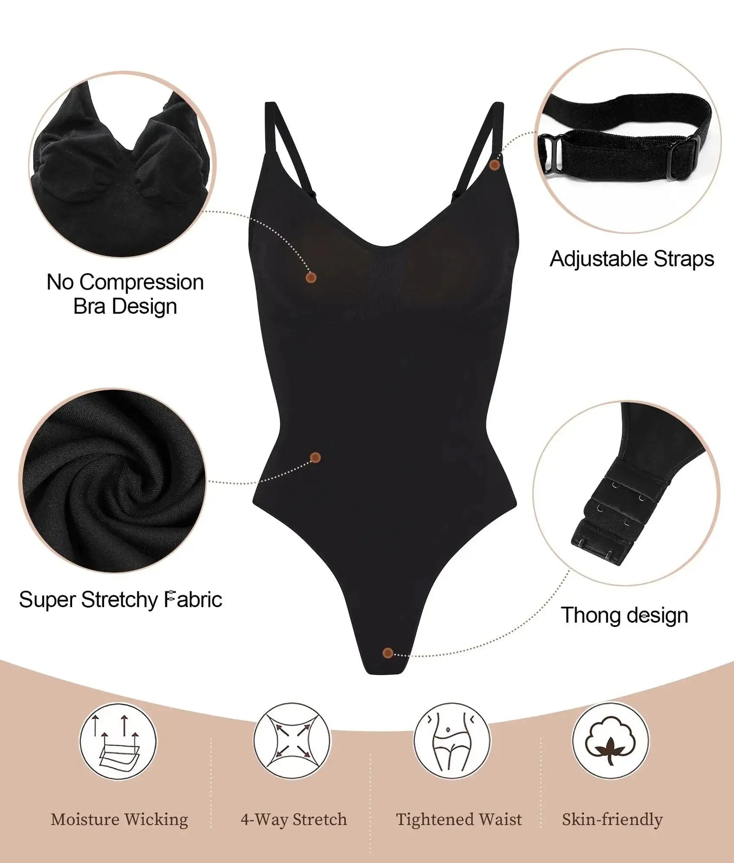 High Elastic Bodysuit for Women Shapewear Body Shaper