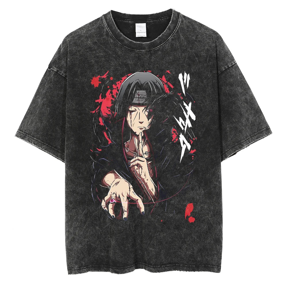 Naruto Vintage Streetwear Fashion Short Sleeve Cotton T-Shirt