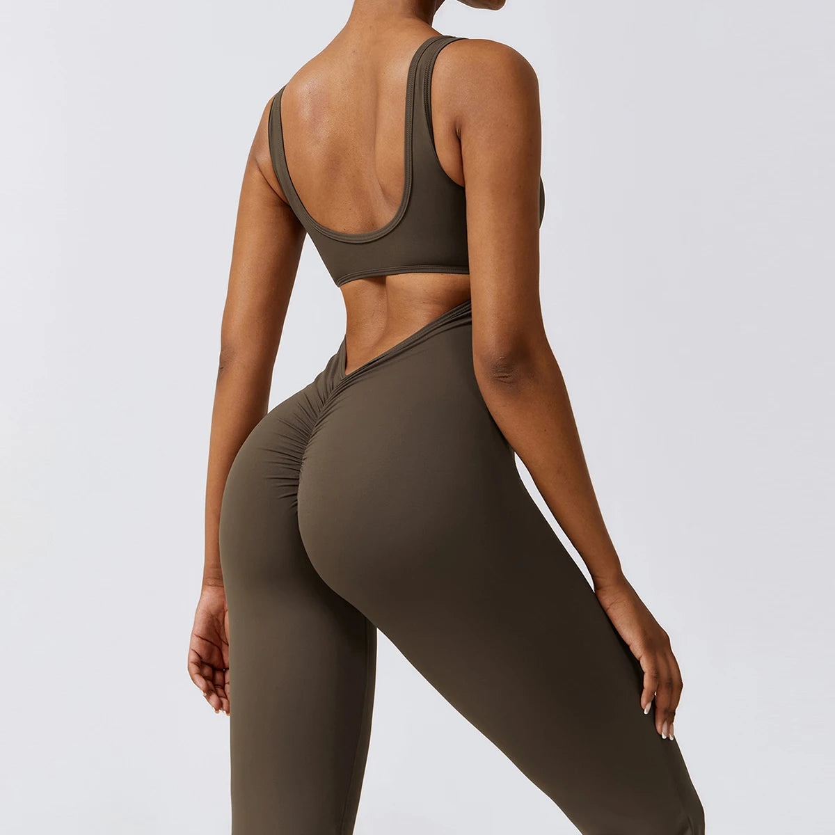 Sexy Back V Jumpsuit Gym Set Women
