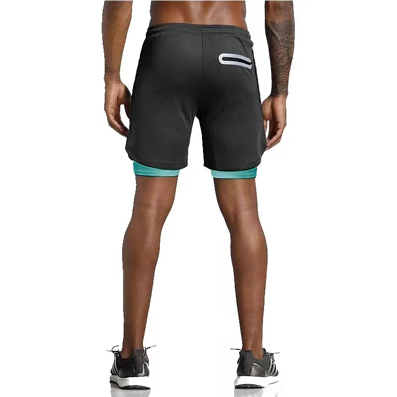 Men Running Sportswear Double-deck Shorts